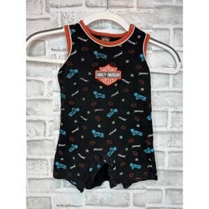 Harley Davidson Baby Romper 18M Black Motorcycle Logo One Piece Romper